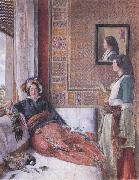 John Frederichk Lewis RA Hhareem Life,Constantinople (mk46) painting
